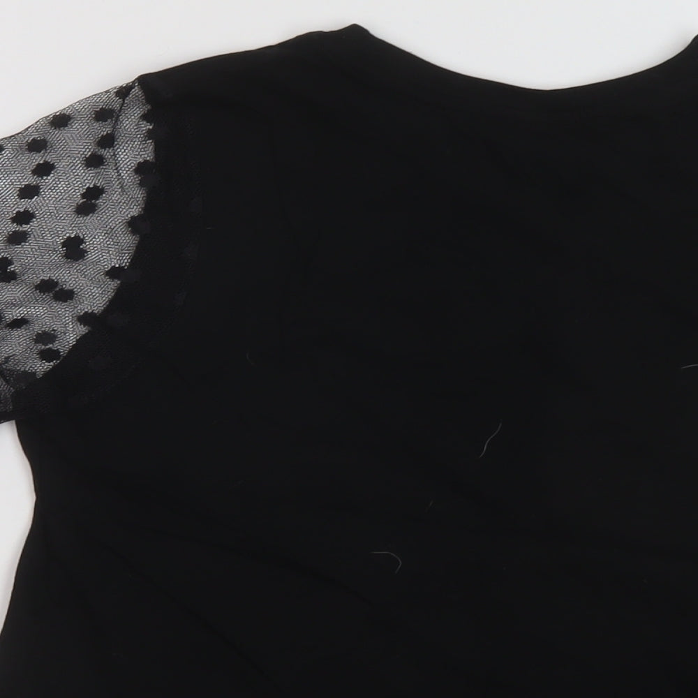 ASOS Womens Black Cotton Basic T-Shirt Size 10 Round Neck