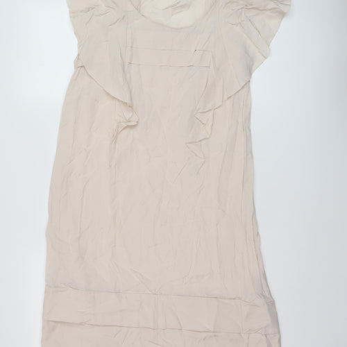Briger St Mikkelsen Womens Beige Polyester Trapeze & Swing Size 8 Round Neck Pullover