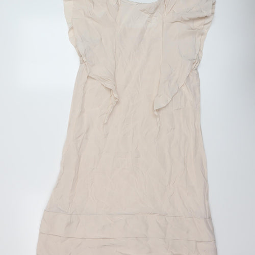 Briger St Mikkelsen Womens Beige Polyester Trapeze & Swing Size 8 Round Neck Pullover