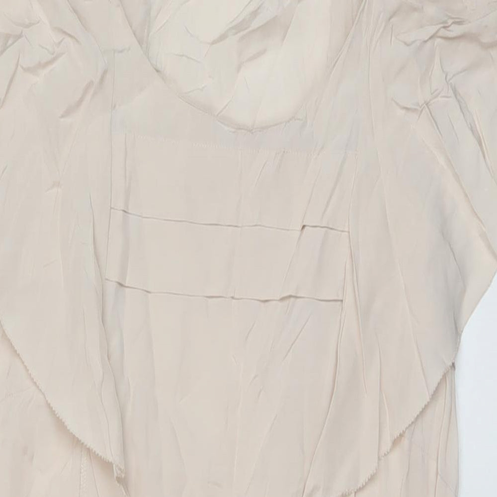 Briger St Mikkelsen Womens Beige Polyester Trapeze & Swing Size 8 Round Neck Pullover