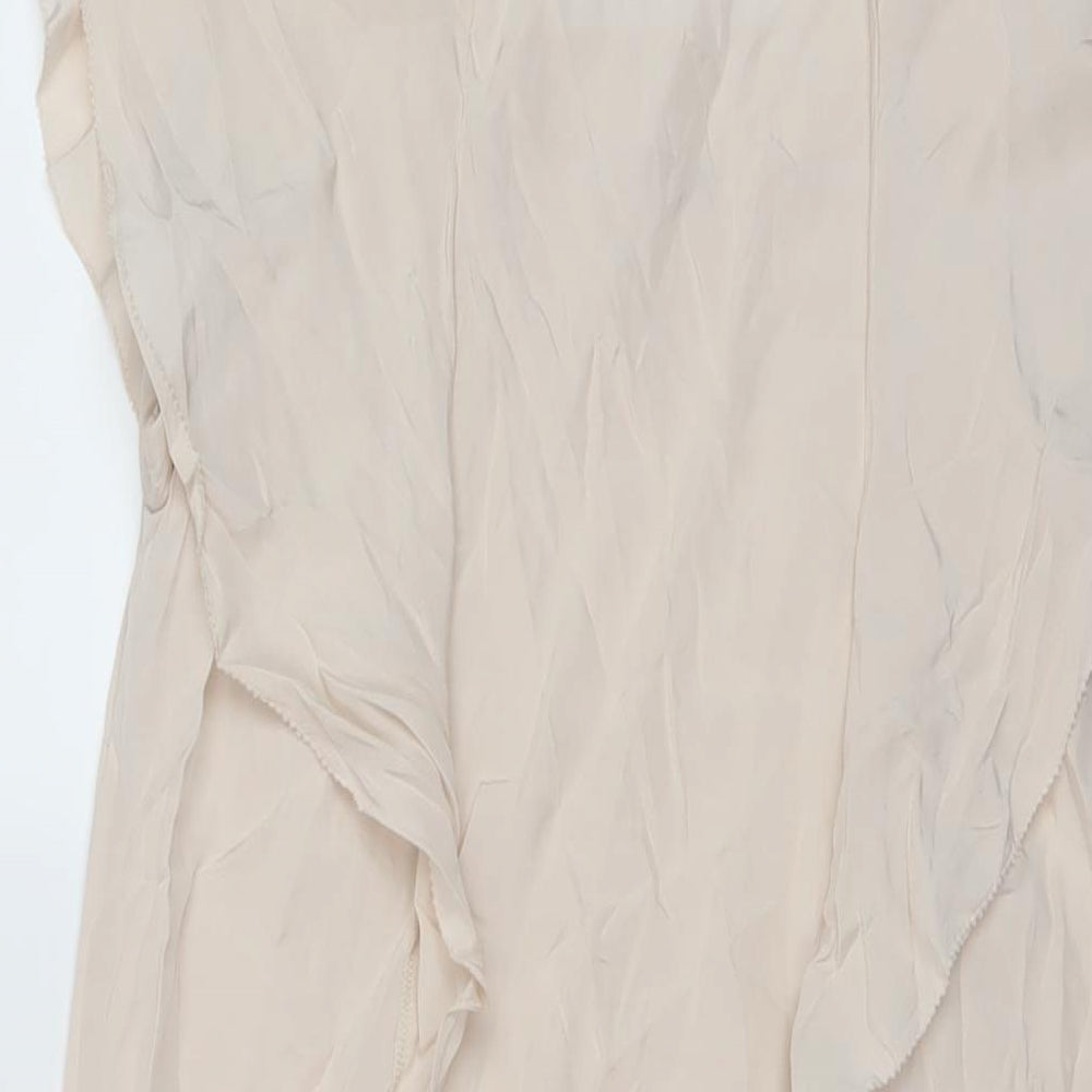 Briger St Mikkelsen Womens Beige Polyester Trapeze & Swing Size 8 Round Neck Pullover