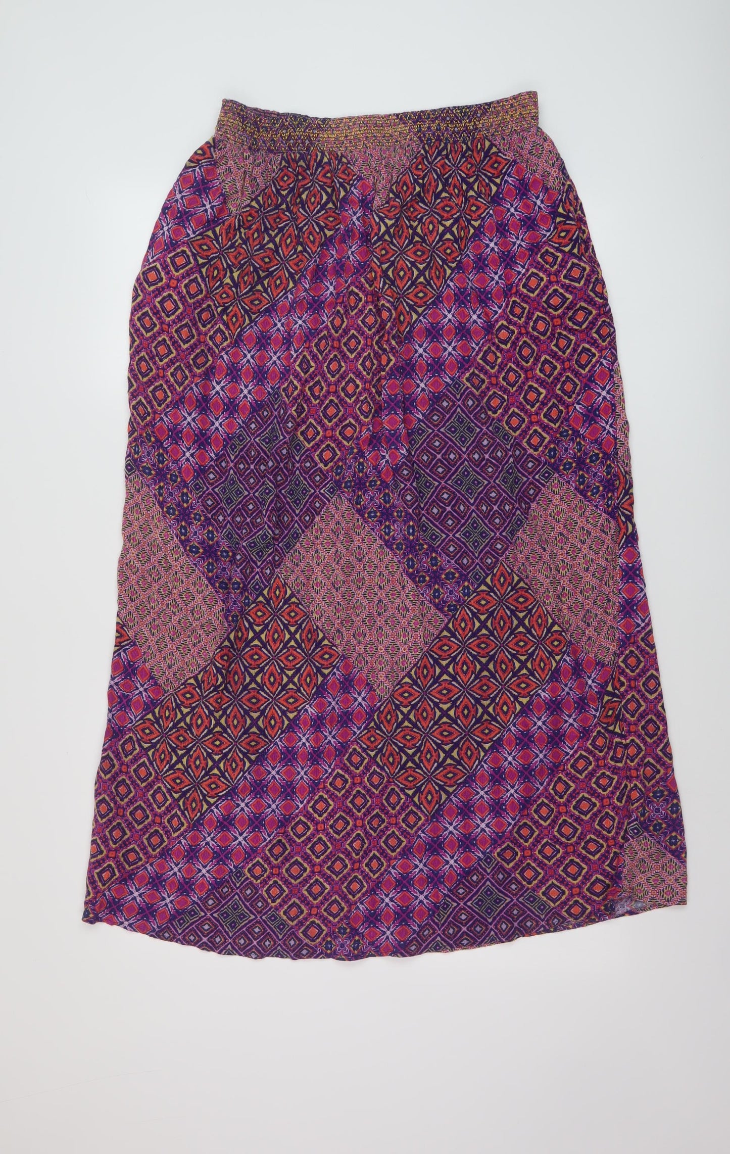 NEXT Womens Multicoloured Geometric Viscose A-Line Skirt Size 16