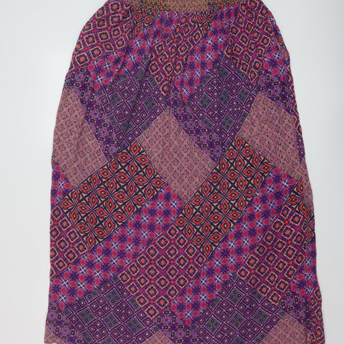 NEXT Womens Multicoloured Geometric Viscose A-Line Skirt Size 16