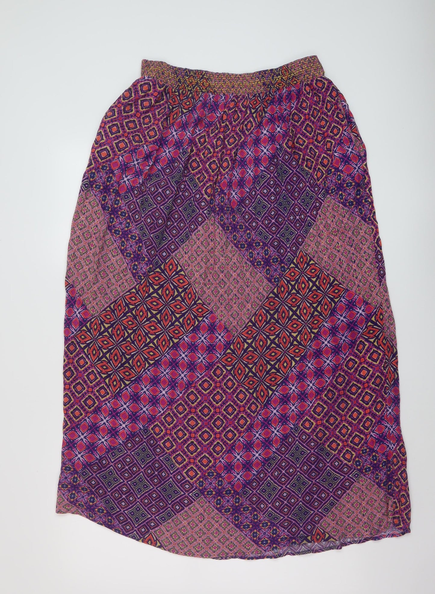 NEXT Womens Multicoloured Geometric Viscose A-Line Skirt Size 16