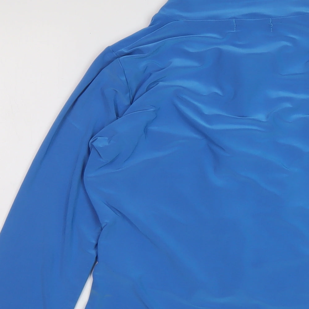 PRETTYLITTLETHING Womens Blue Polyester Bodysuit One-Piece Size 10 Button