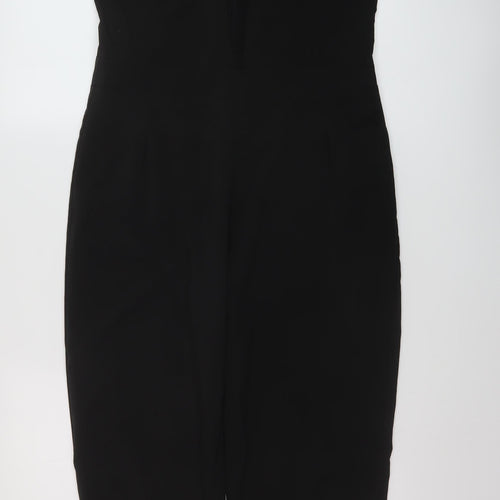 Boohoo Womens Black Polyester Jumpsuit One-Piece Size 12 Zip