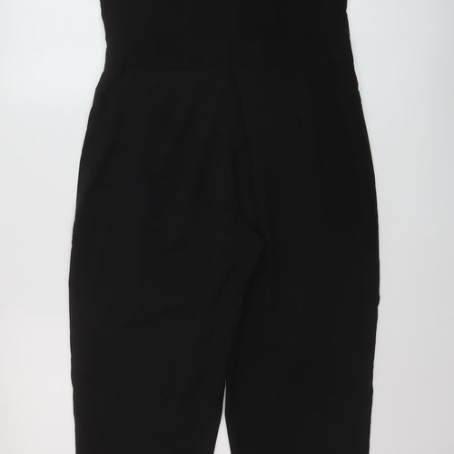 Boohoo Womens Black Polyester Jumpsuit One-Piece Size 12 Zip