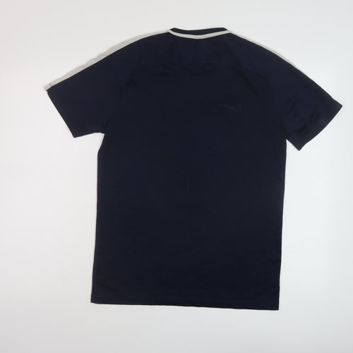 Nike Mens Blue Polyester Basic T-Shirt Size M Crew Neck Pullover