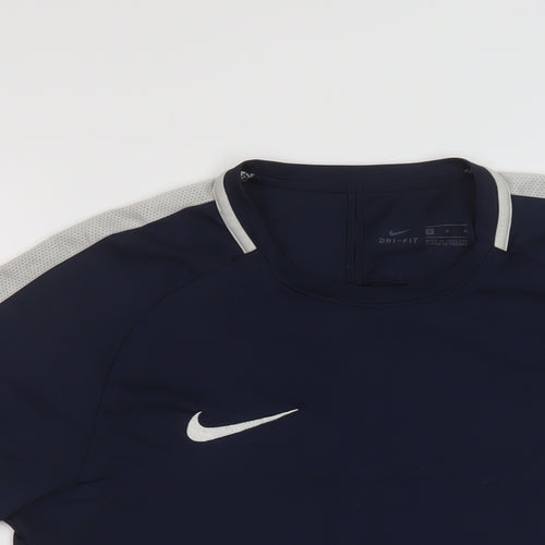Nike Mens Blue Polyester Basic T-Shirt Size M Crew Neck Pullover