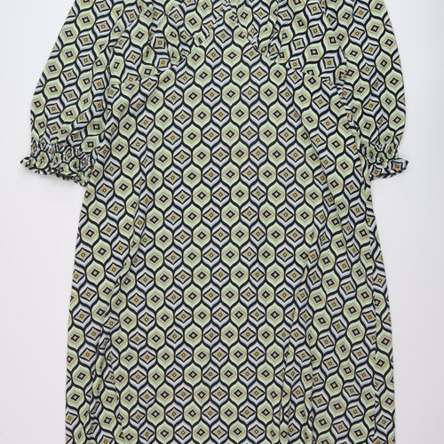 Dorothy Perkins Womens Multicoloured Geometric Polyester Sheath Size 20 V-Neck Pullover