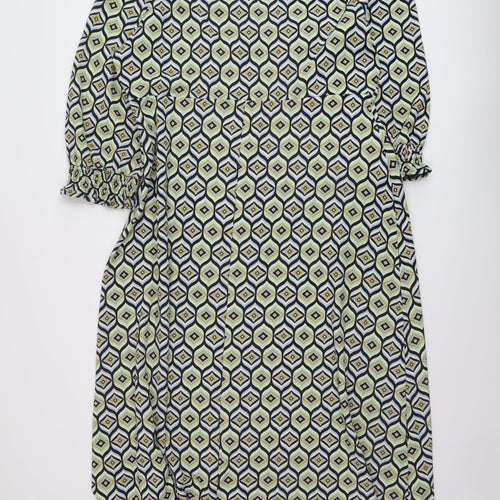 Dorothy Perkins Womens Multicoloured Geometric Polyester Sheath Size 20 V-Neck Pullover