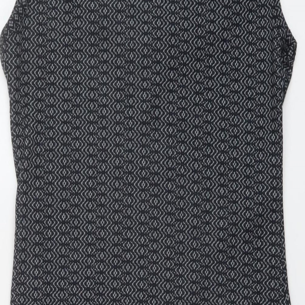 Apricot Womens Blue Geometric Polyester Mini Size XS Round Neck Pullover