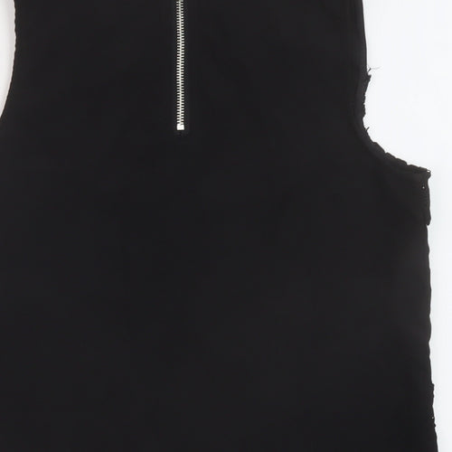 Parisian Collection Womens Black Polyester Basic Tank Size 10 Round Neck
