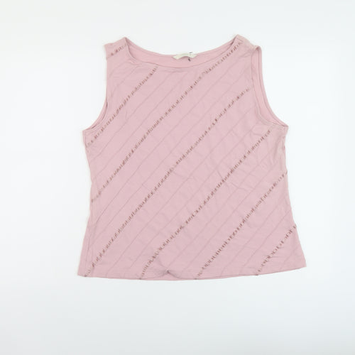 Marks and Spencer Womens Pink Polyester Basic Tank Size 20 Round Neck