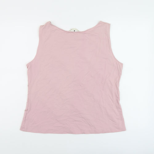 Marks and Spencer Womens Pink Polyester Basic Tank Size 20 Round Neck