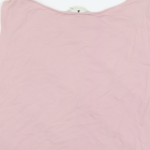 Marks and Spencer Womens Pink Polyester Basic Tank Size 20 Round Neck