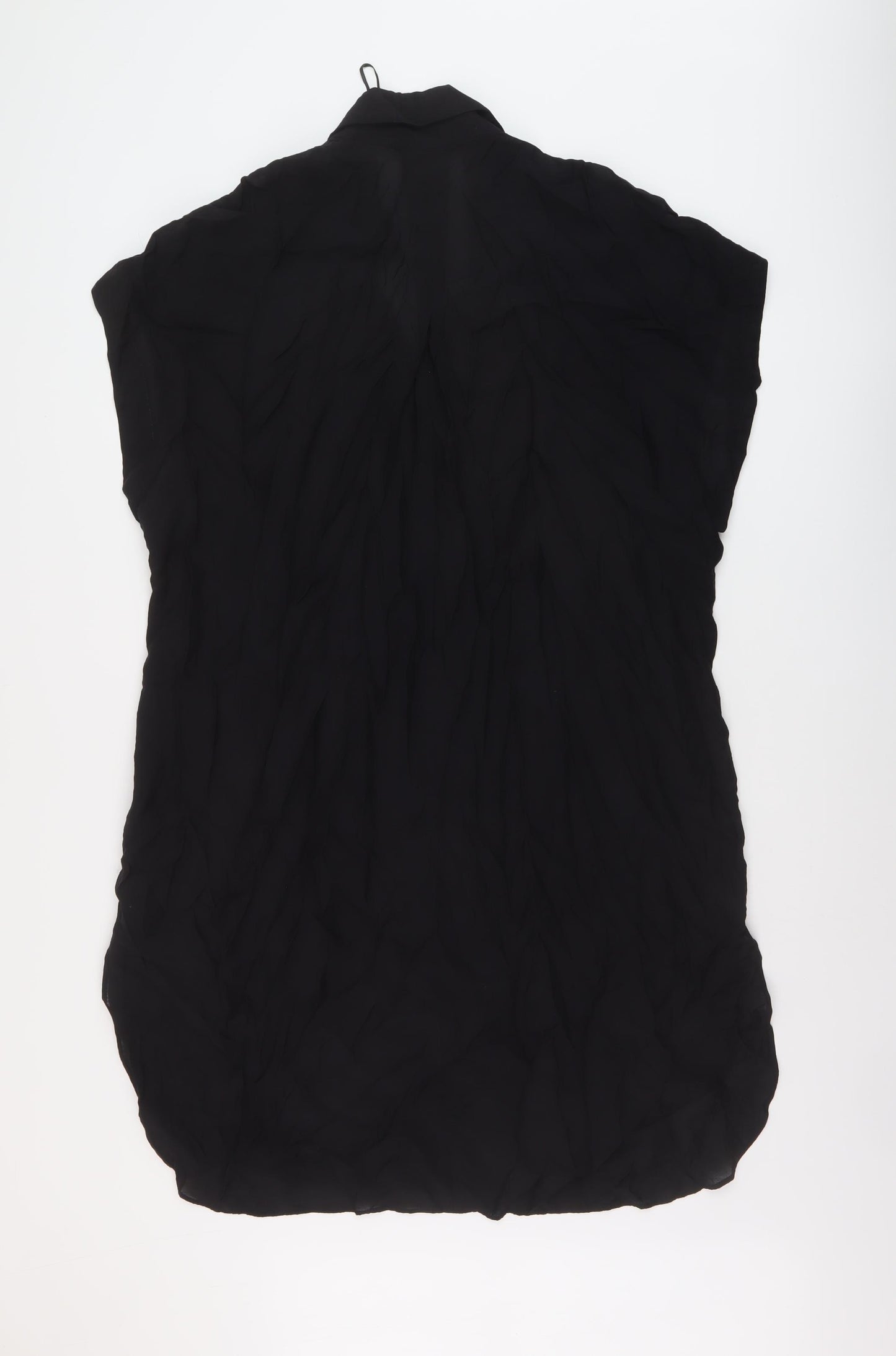 H&M Womens Black Viscose A-Line Size M Collared Button