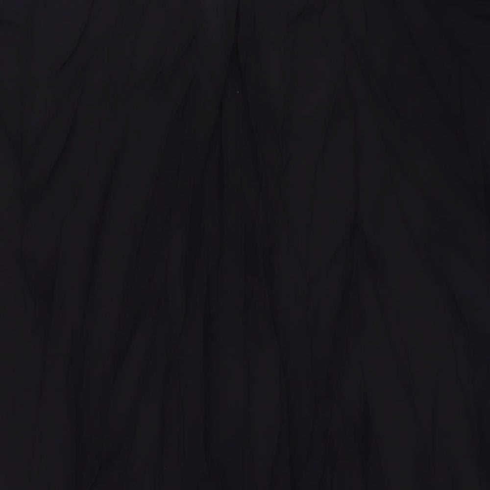 H&M Womens Black Viscose A-Line Size M Collared Button