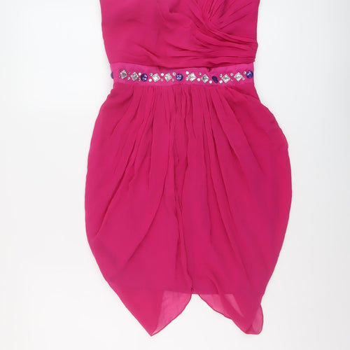 Lipsy Womens Pink Polyester Mini Size 8 Sweetheart Zip