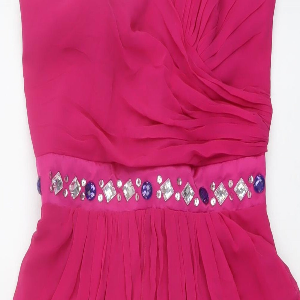 Lipsy Womens Pink Polyester Mini Size 8 Sweetheart Zip