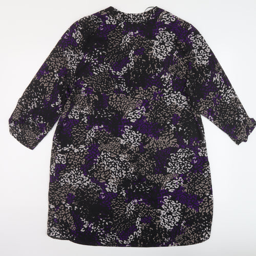 David Emanuel Womens Multicoloured Animal Print Polyester Tunic Blouse Size 16 Round Neck