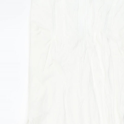 Zara Womens White Viscose A-Line Size M Off the Shoulder Zip