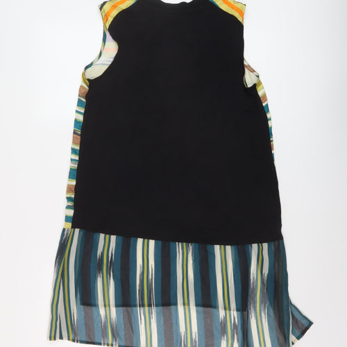 Per Una Womens Multicoloured Striped Viscose Tunic Tank Size 10 Crew Neck