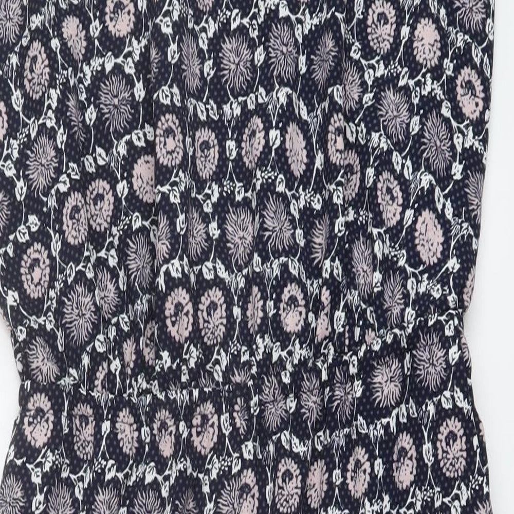 NEXT Womens Blue Geometric Polyester Jumpsuit One-Piece Size 12 Zip