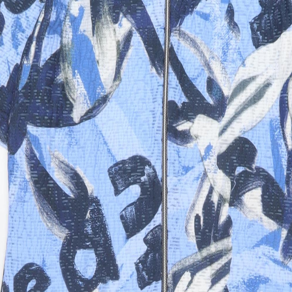 Just White Womens Black Geometric Polyester Sheath Size 8 Round Neck Zip