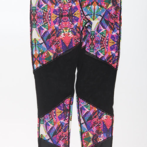 USA Pro Womens Multicoloured Geometric Polyester Capri Leggings Size 10 L24 in Regular Pullover