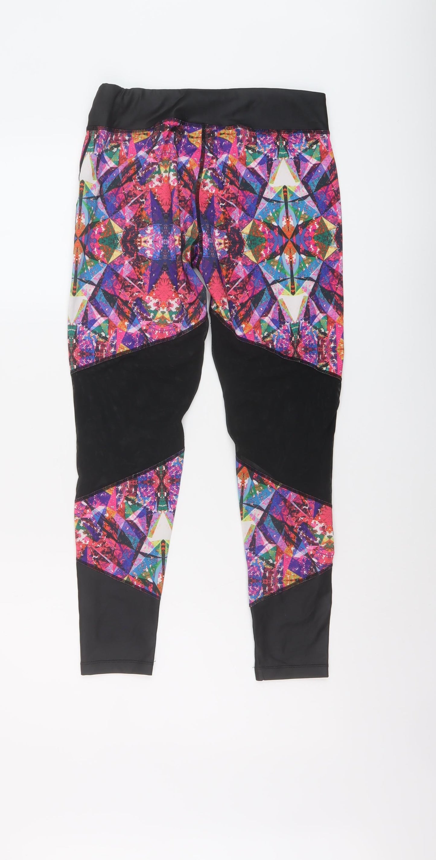 USA Pro Womens Multicoloured Geometric Polyester Capri Leggings Size 10 L24 in Regular Pullover