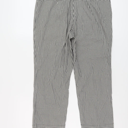 Roman Womens Black Check Polyester Trousers Size 14 L22 in Regular