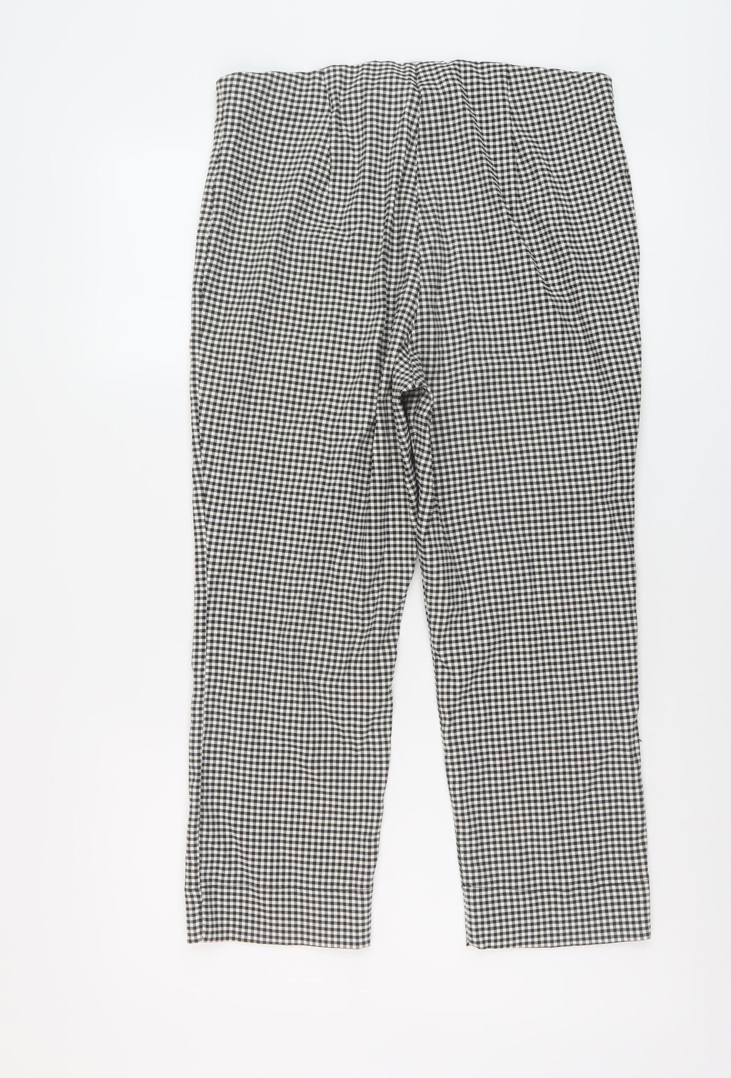 Roman Womens Black Check Polyester Trousers Size 14 L22 in Regular