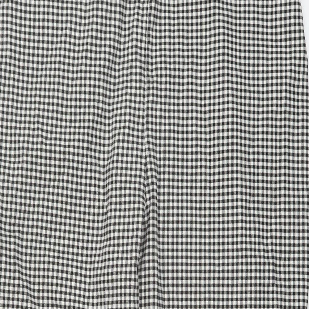 Roman Womens Black Check Polyester Trousers Size 14 L22 in Regular