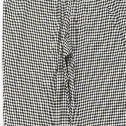 Roman Womens Black Check Polyester Trousers Size 14 L22 in Regular