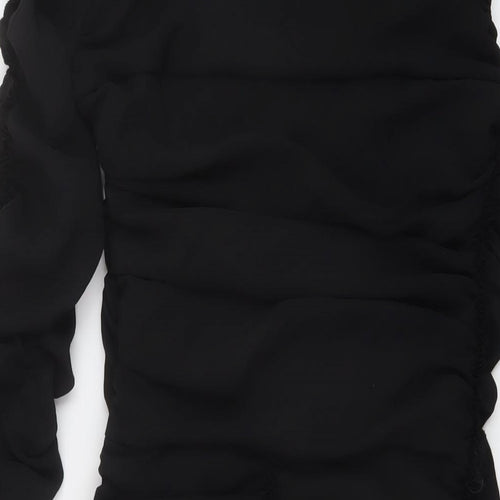 Zara Womens Black Polyester Mini Size M Square Neck Zip