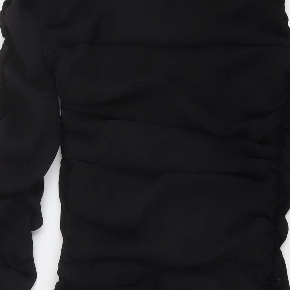 Zara Womens Black Polyester Mini Size M Square Neck Zip