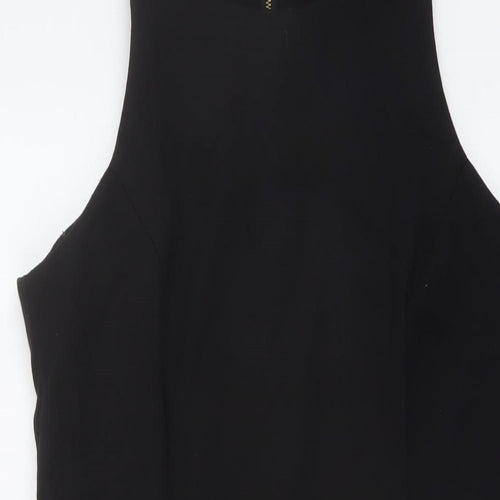 River Island Womens Black Polyester Playsuit One-Piece Size 14 Zip