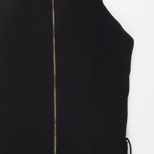 River Island Womens Black Polyester Playsuit One-Piece Size 14 Zip