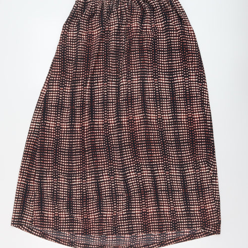 Per Una Womens Black Geometric Polyester A-Line Skirt Size 8 Drawstring
