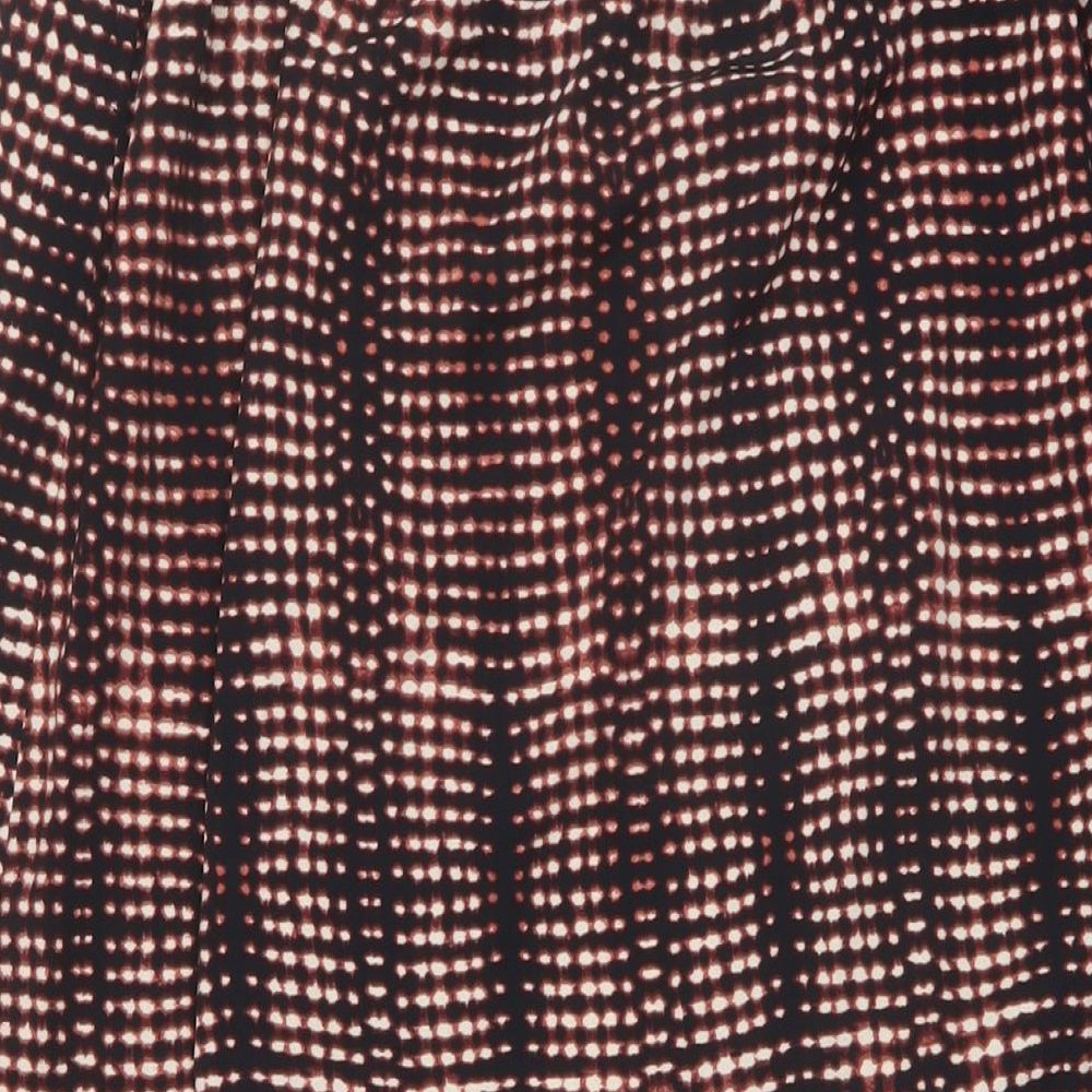 Per Una Womens Black Geometric Polyester A-Line Skirt Size 8 Drawstring