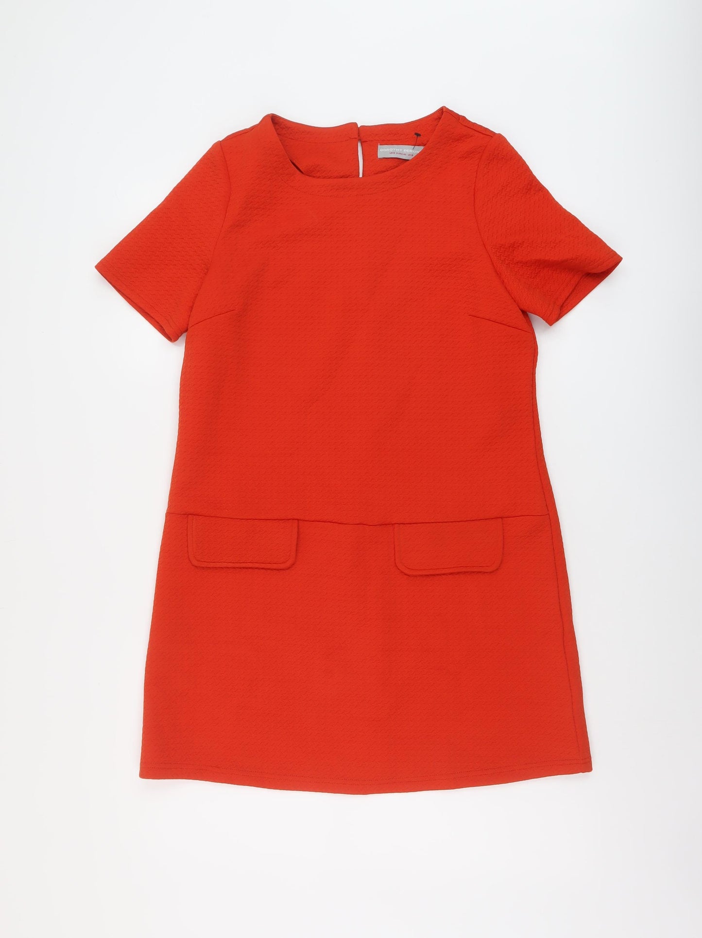 Dorothy Perkins Womens Red Polyester A-Line Size 12 Round Neck Button