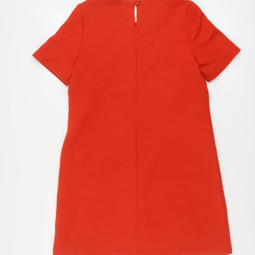 Dorothy Perkins Womens Red Polyester A-Line Size 12 Round Neck Button