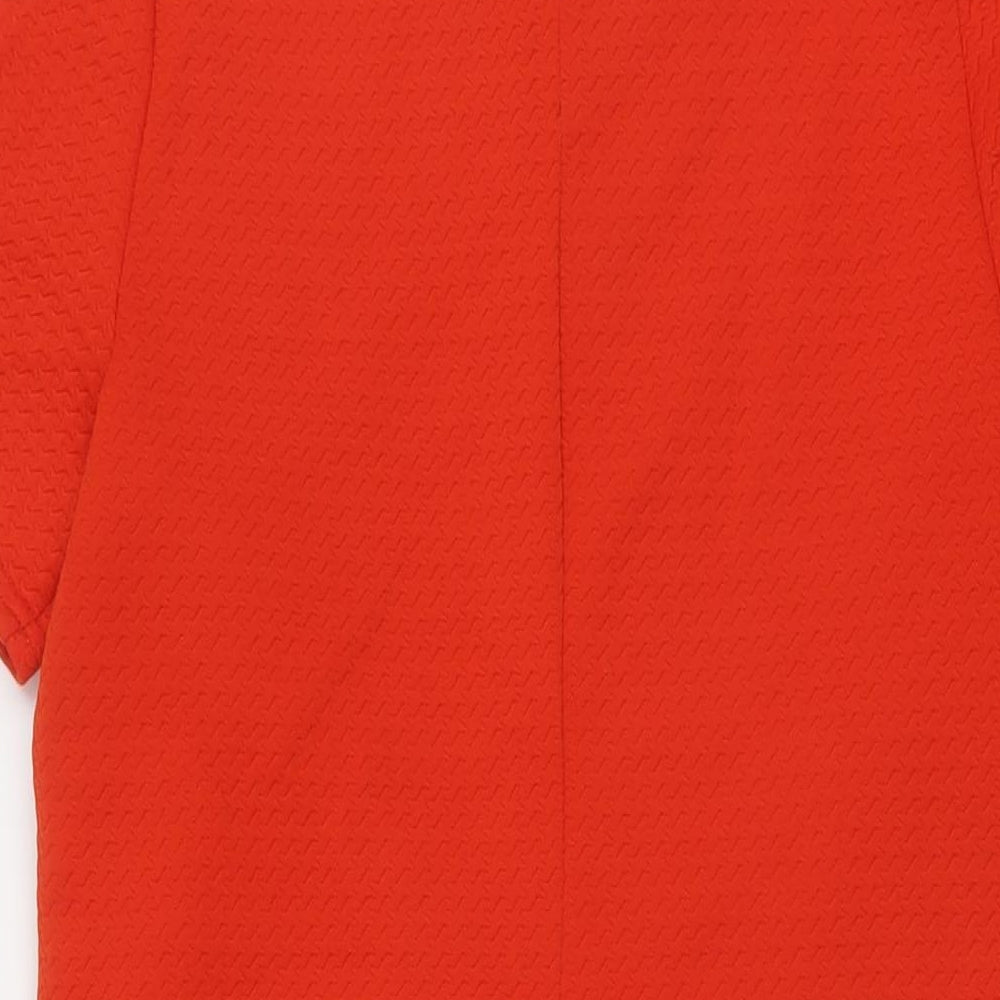 Dorothy Perkins Womens Red Polyester A-Line Size 12 Round Neck Button
