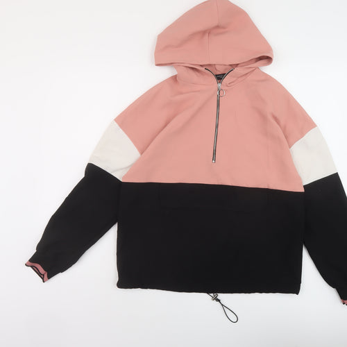 Zara Womens Black Polyester Pullover Hoodie Size XS Zip