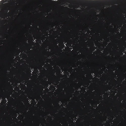 NEXT Womens Black Polyester Basic Blouse Size 12 Round Neck