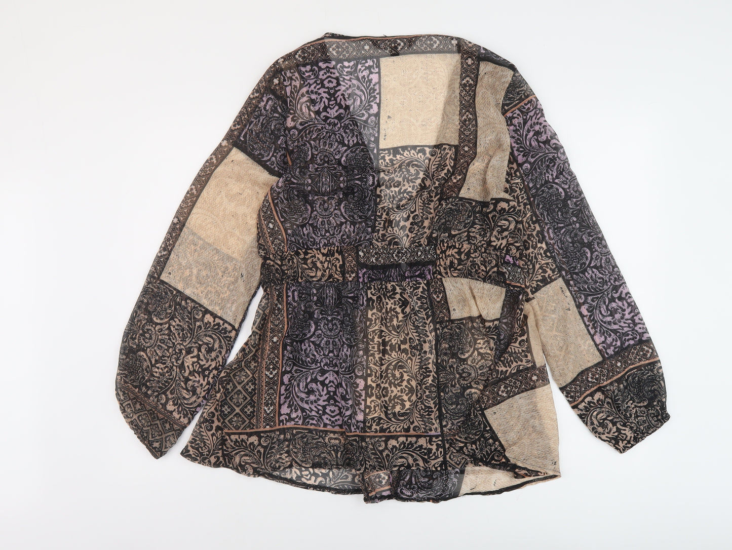 Capsule Womens Multicoloured Geometric Polyester Wrap Blouse Size 14 V-Neck