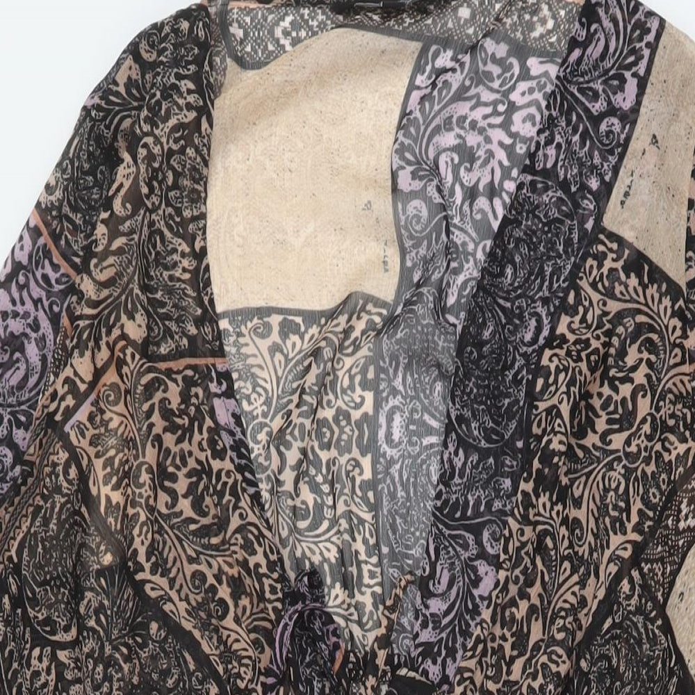 Capsule Womens Multicoloured Geometric Polyester Wrap Blouse Size 14 V-Neck