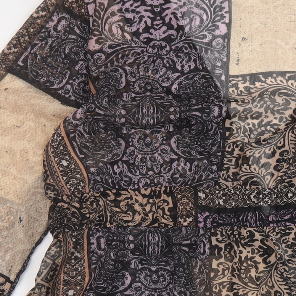 Capsule Womens Multicoloured Geometric Polyester Wrap Blouse Size 14 V-Neck