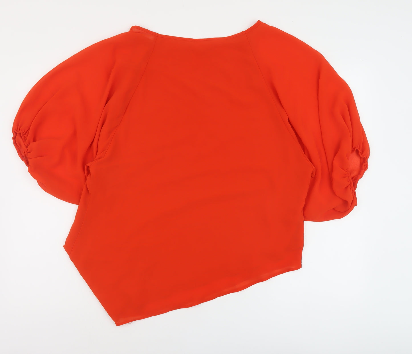 Wallis Womens Orange Polyester Basic Blouse Size S Scoop Neck